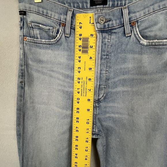 Citizens Of Humanity Jeans 28 Olivia Crop Blue Denim High Rise Slim Button Fly - Picture 12 of 13